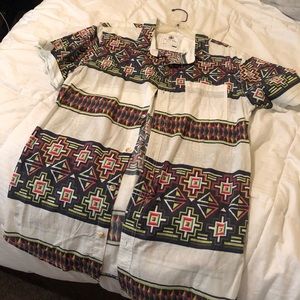 On the byas button up shirt white with stripe